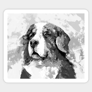 Black and White bernese mountain dog Sticker